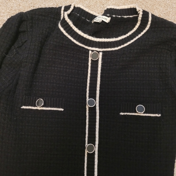 Zoe & Claire Button Front Black Chic Mini Dress Size Small - Picture 4 of 7